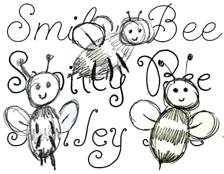 Custom Drawn Smiley Bees